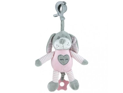 50467 baby mix edukacni hrajici plysova hracka s klipem pes ruzovy 0m