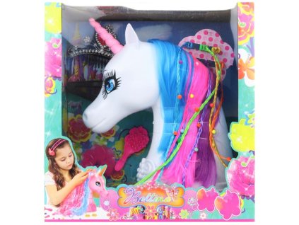 cesaci hlava jednorozec s barevnou hrivou 27cm