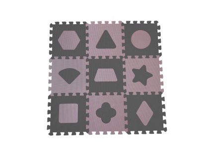 56794 babydan penova hraci podlozka puzzle geometricke tvary rose 90x90 cm