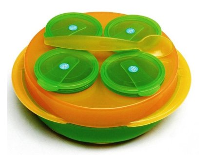 dbb remond dbb baby snack sada 4 misek talir lzice oranzovo zelena