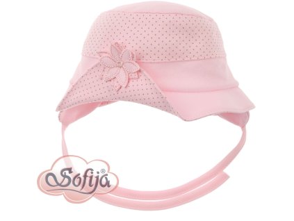 SOFIJA Čepice bavlněná Zimní EMI puntíček - Růžová vel. 62cm (39-41)