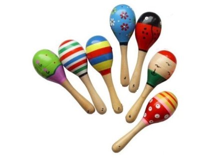 rumba koule 11cm drevene barevne 1ks 2