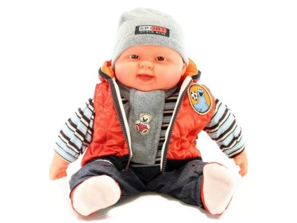 miminko velke 55 cm kluk oranzova vesta