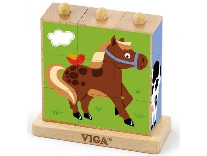 viga drevene navlekaci kostky 9 ks farma 24m