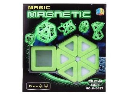 magic magnetic glow set magneticka 3d stavebnice 14 ks svitici
