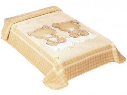 BELPLA Baby Perla 548 Deka barevná 80x110  2 Medvídci - Beige