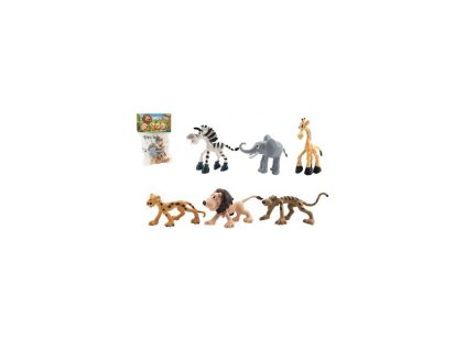 75256 zoo safari zviratka vesela plast 9 10cm 6ks v sacku
