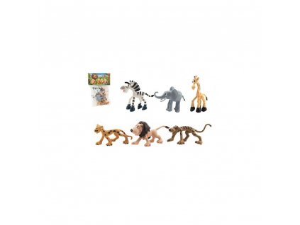 ZOO safari Zvířátka veselá  plast 9-10cm 6ks v sáčku