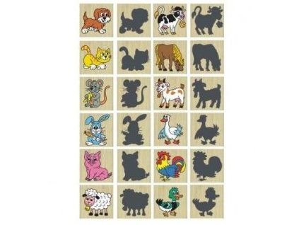 detoa pexeso zviratka a jejich stiny drevo spolecenska hra 12ks