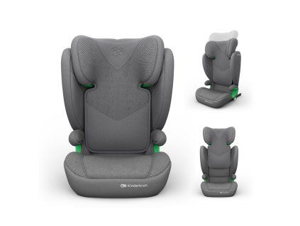 kinderkraft junior fix 2 plus grey autosedacka 100 150 cm