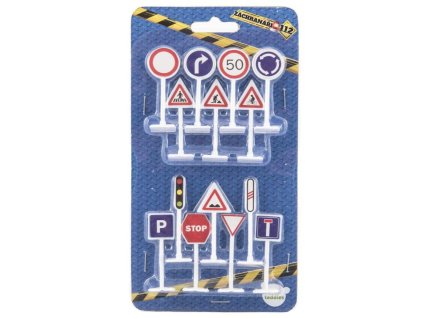 00850049 Teddies Dopravní značky 14 ks plast 5,5cm na kartě