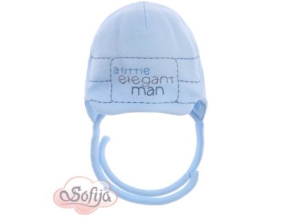 SOFIJA Čepice bavlněná teplejší NUTEK Modrá vel. 62cm (39-41)