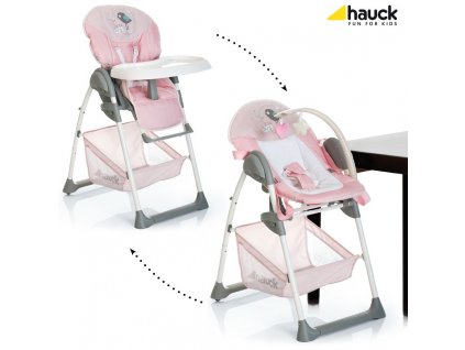 HAUCK SIT´n RELAX 2v1 Jídelní židlička-lehátko - BIRDIE růžová