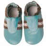 BOUMY APPLIQUE TRACKSHOE Turquoise kožené capáčky 19/M