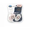 CANPOL BABIES Set symetrických silikonových dudlíků Light touch 0-6m BONJOUR PARIS růžový