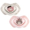 CANPOL BABIES Set symetrických silikonových dudlíků Light touch 0-6m BONJOUR PARIS růžový