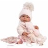 Llorens 84338 NEW BORN Holčička realistická panenka miminko s celovinylovým tělem 43cm Girl