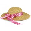 detsky slameny klobouk s ruzovou stuzkou