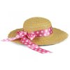 detsky slameny klobouk s ruzovou stuzkou 3