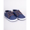 YO!Club  Baby Capáčky plátěné JEANS modré s tkaničkami (6-12 m)