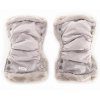 ZOPA Zimní rukavice na kočárek se světlou kožešinou FLUFFY Froggy grey 3