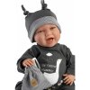 4 74107 Llorens 74107 NEW BORN realistická panenka miminko se zvuky a měkkým látkovým tělem 42 cm 3