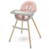 baby mix freja wooden dusty pink jidelni zidlicka