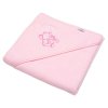50536 new baby detska frote osuska s vysivkou 80x80cm slonik ruzova