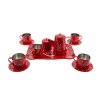 75385 2 tea set nadobi cervene plechove 14ks v krabici 34x24cm