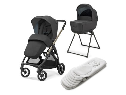 28839 aae59s0upb kocarek inglesina electa duo 2v1 2025 upper black cerna grafitova dvojkombinace s welcome pad a stand upem s 5ti okenky velmi lehky kocarek inglesina