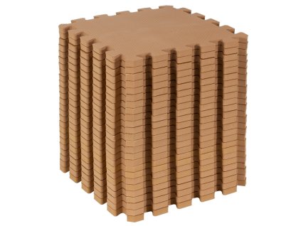 28908 detsky penovy hraci koberec z hnedych puzzli 150x150cm