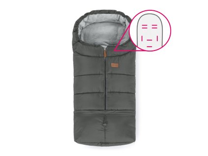 PETITE&MARS Fusak nastavitelný 3v1 Jibot Horizontal Charcoal Grey