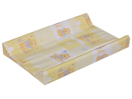 30006 prebalovacia podlozka pevne dno 80x50 happy bears zlta so zvysenymi okrajmi a pevnym dnom vhodna aj na postielku v akcii