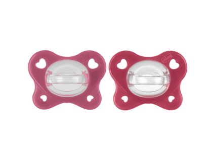 CHICCO Cumlík Physio Dual Soft silikónový dievča 16-36m, 2 ks