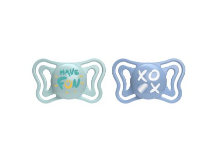 CHICCO Cumlík Physio Light silikónový chlapec 6-16m, 2 ks