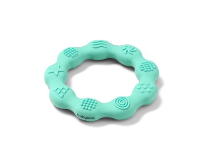 BABYONO Hryzačka silikónová Krúžok modrý