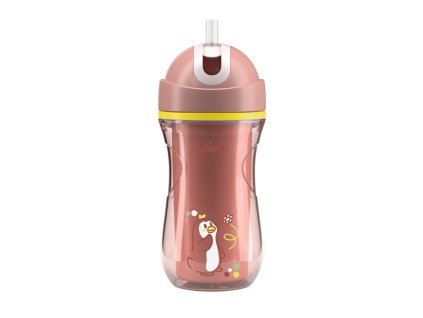 CHICCO Hrnček Sport termo so slamkou pink, 14m+