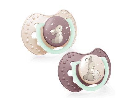 LOVI Cumlík dynamický silikónový Night&Day 6-18m 2ks dievča