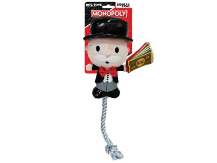 HASBRO Hračka pre psov Monopoly Mr. Money plyšová s lanom na naťahovanie 20 cm