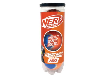 NERF DOG Hračka pre psov 3 ks tenisových loptičiek bez pískadla v tlakovej dóze 6,5 cm