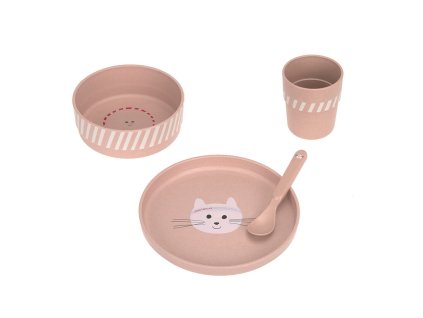 LÄSSIG  Dish Set PP/Cellulose Tiny Team cat