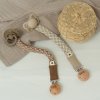 BIBS Paci Braid klip na cumlik sand darkoak zhora square