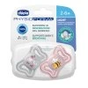 CHICCO Cumlík Physio Light silikónový dievča 2-6m, 2 ks