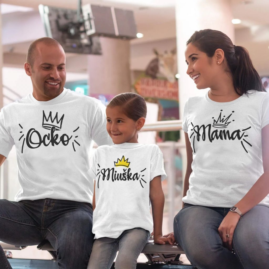 rodinný set tričiek - mama, ocko, dieťatko