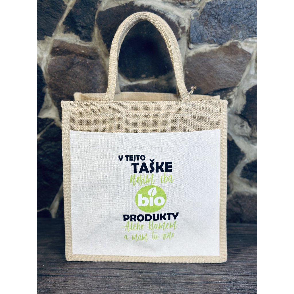 Jutová nákupná taška - bio produkty