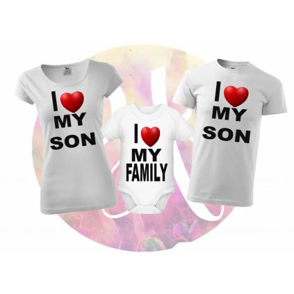 rodinný set troch tričiek - I love my son