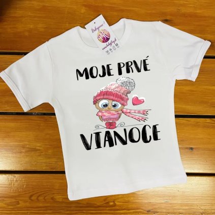 detské vianočné tričko/ body pre dievčatko - sovička
