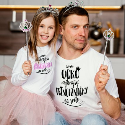 tričko detské tričko s potlačou ocko a princeznia