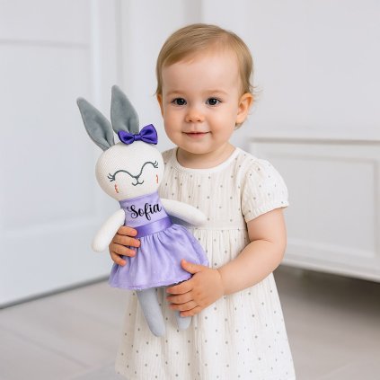 Personalizovaná potlač mena na plyšovom zajačikovi Baby Mix