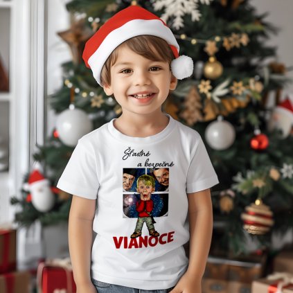 stastne a bezpecne vianoce detske tricko